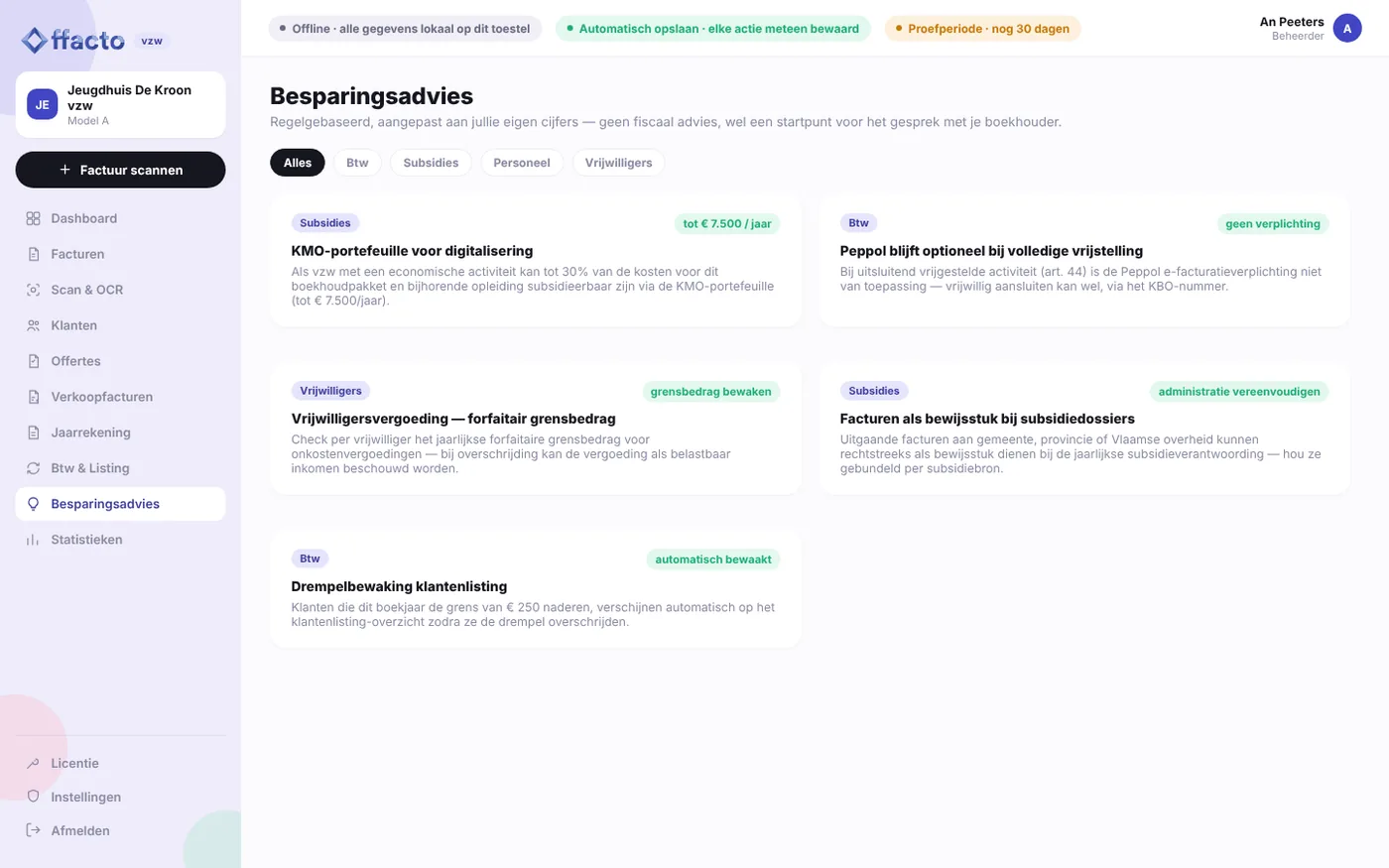 Offacto vzw – Besparingsadvies