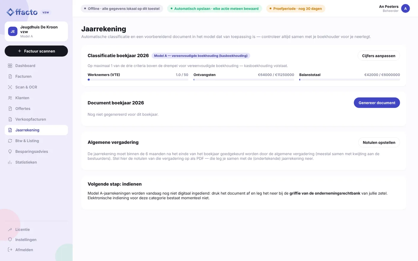 Offacto vzw – Jaarrekening