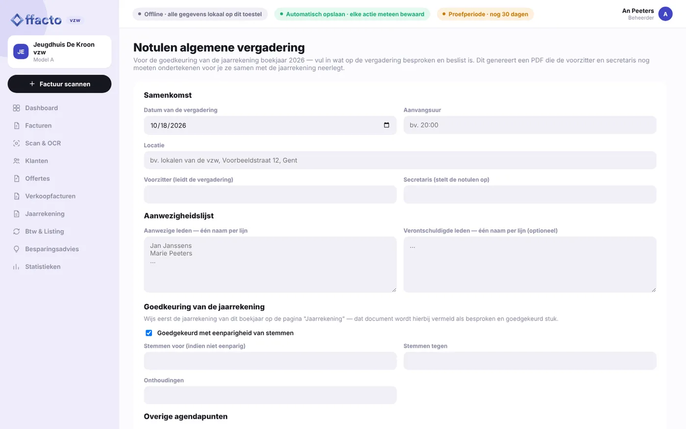 Offacto vzw – Notulen algemene vergadering